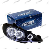 چراغ جلو اسپرت 206 کروز طرح سه حلقه سفید داخل مشکی