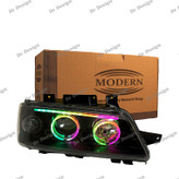 چراغ جلو اسپرت 405 مدرن طرح انگری فولکالر دو حالته داخل مشکی