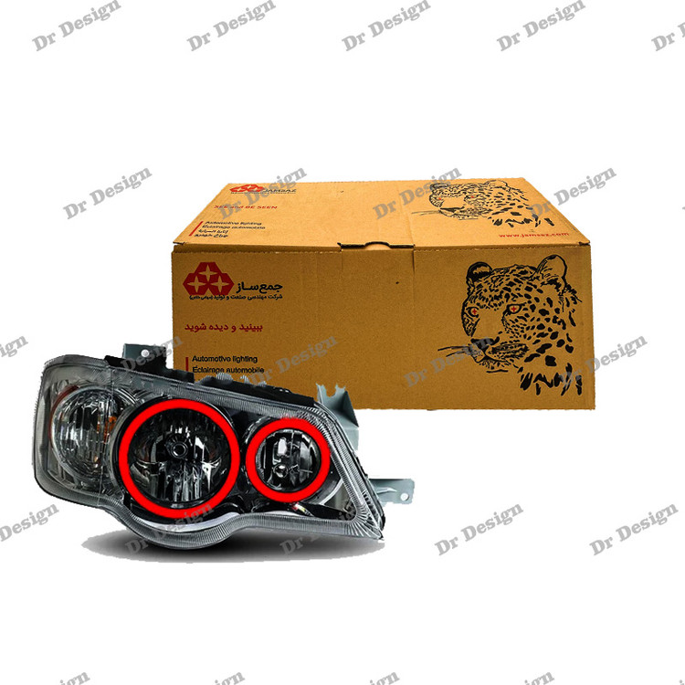 چراغ جلو اسپرت پراید جمع ساز طرح حلقه نعون قرمز