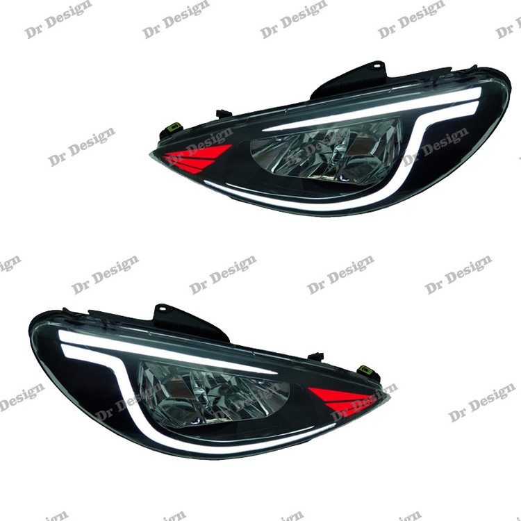 چراغ جلو اسپرت 206 طرح سوبارو سفید