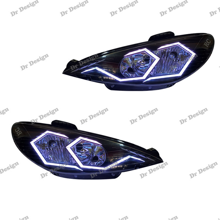 چراغ جلو اسپرت 206 طرح اسپایدر سغید