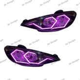 چراغ جلو اسپرت 206 طرح اسپایدر بنفش