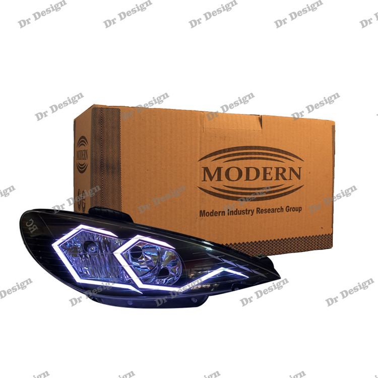 چراغ جلو اسپرت 206 مدرن طرح اسپایدر سغید