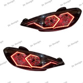 چراغ جلو اسپرت 206 طرح اسپایدر قرمز