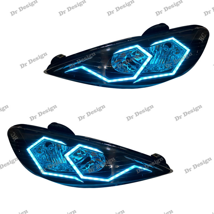 چراغ جلو اسپرت 206 طرح اسپایدر آبی یخی