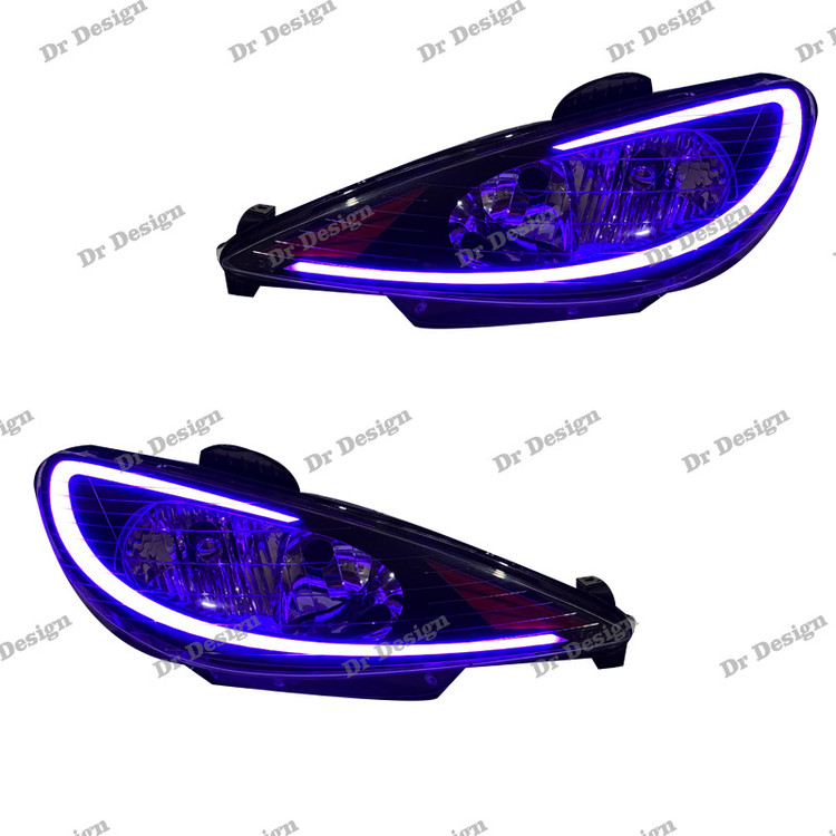 چراغ جلو اسپرت 206 طرح آکورد بنفش