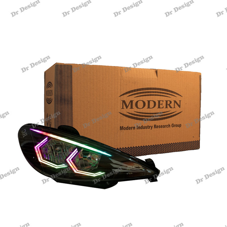 چراغ جلو اسپرت 206 مدرن طرح هگزا فولکالر