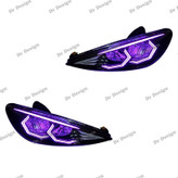 چراغ جلو اسپرت 206 طرح هگزا بنفش