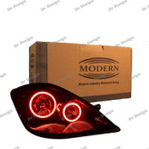 چراغ جلو اسپرت تیبا مدرن مدل حلقه نعون قرمز داخل مشکی