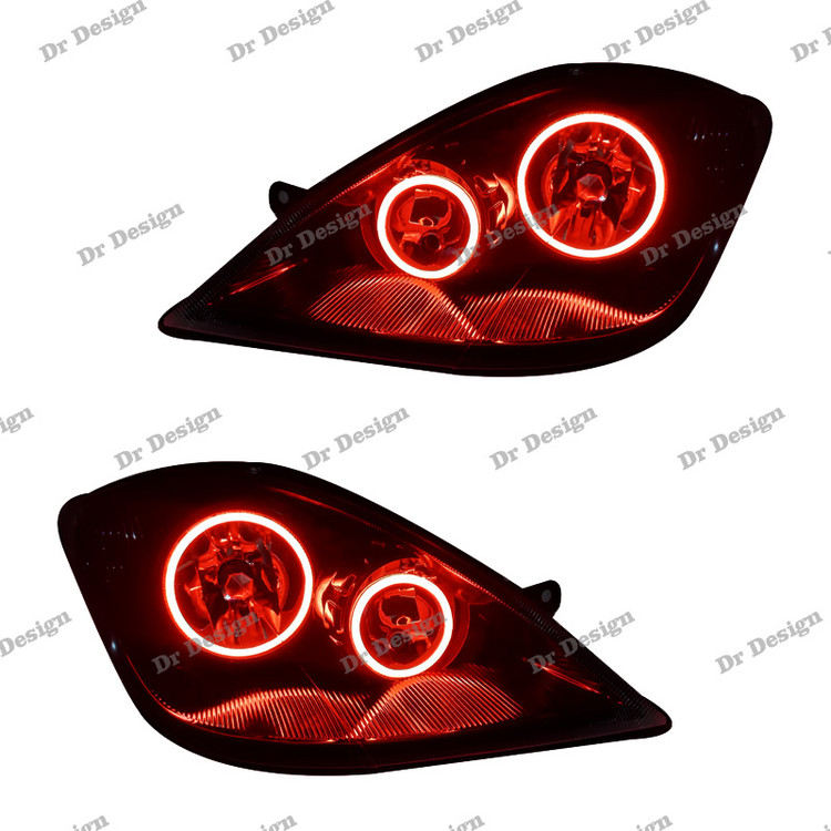چراغ جلو اسپرت تیبا مدل حلقه نعون قرمز داخل مشکی