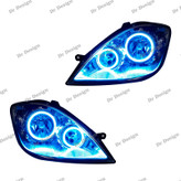 چراغ جلو اسپرت تیبا مدل حلقه نعون آبی یخی