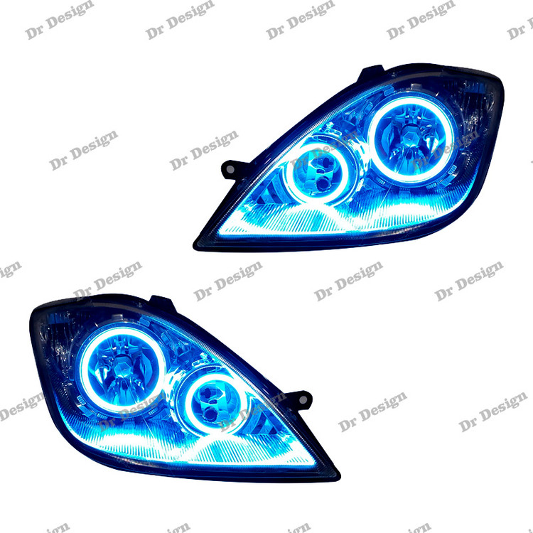 چراغ جلو اسپرت تیبا مدل حلقه نعون آبی یخی