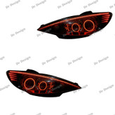 چراغ جلو اسپرت 206 طرح باکستر قرمز داخل مشکی