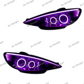 چراغ جلو اسپرت 206 طرح باکستر بنفش