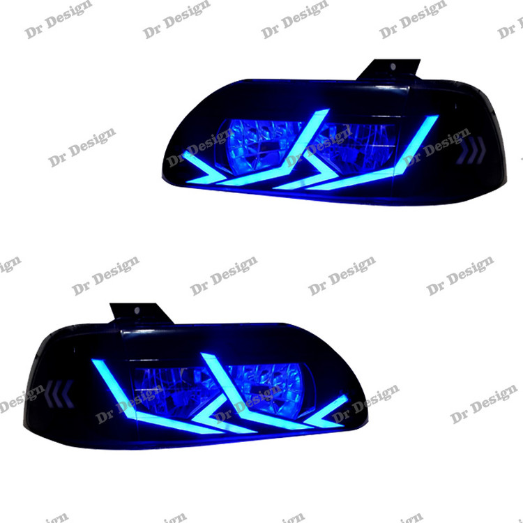 چراغ جلو اسپرت پراید طرح لامبورگینی آبی