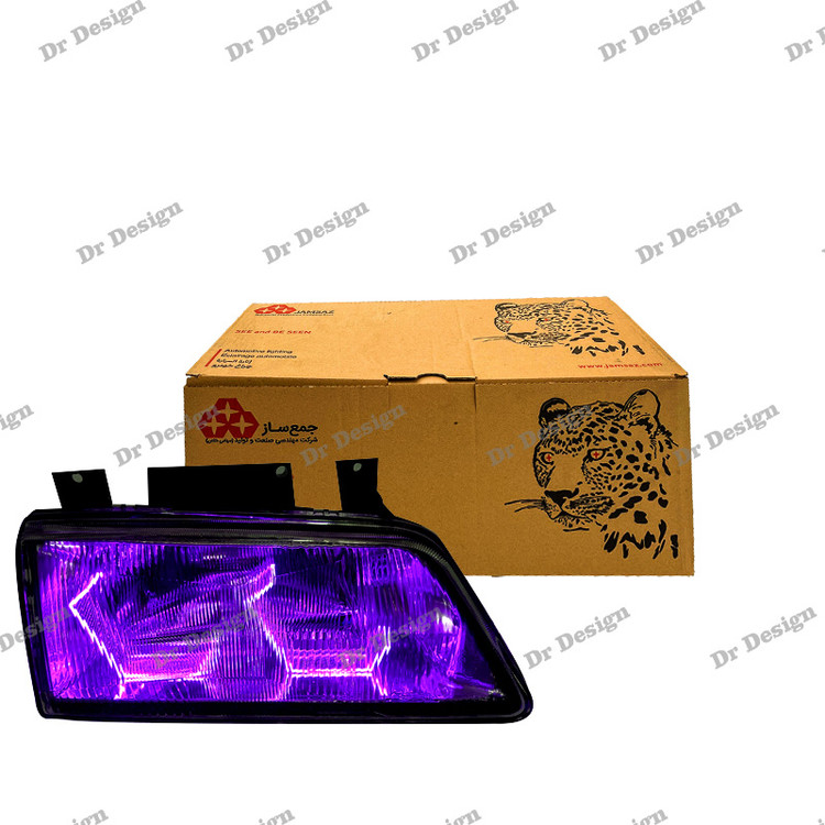 چراغ جلو اسپرت 405 جمع ساز طرح آی 8 بنفش