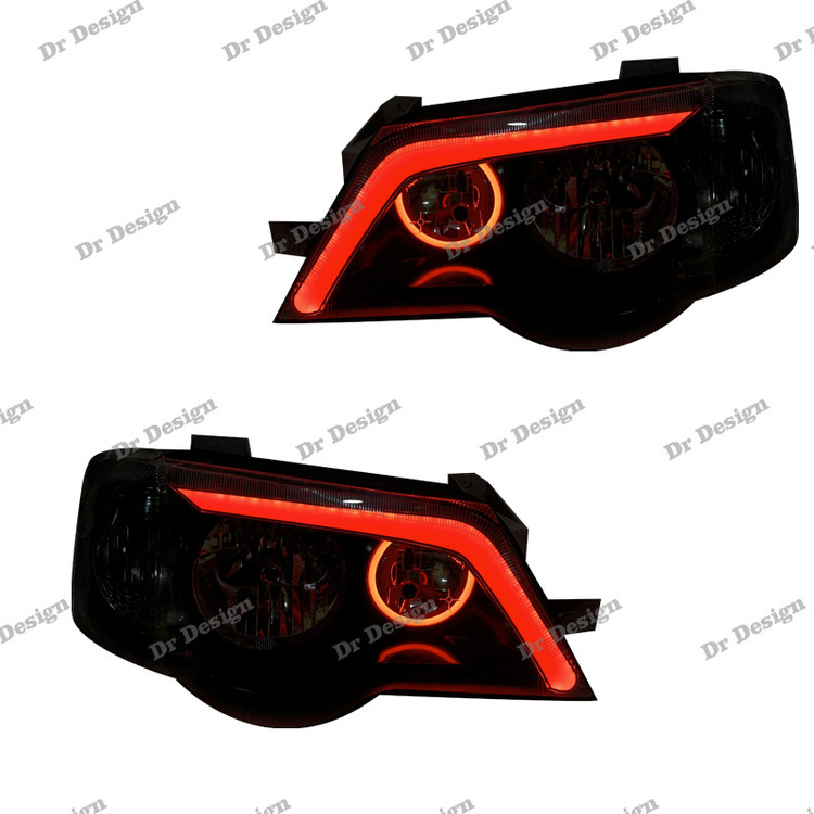 چراغ جلو اسپرت پراید 111 و 132 مدل دویل قرمز داخل مشکی