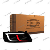 چراغ جلو اسپرت پراید مدرن طرح آبشاری سفید قرمز