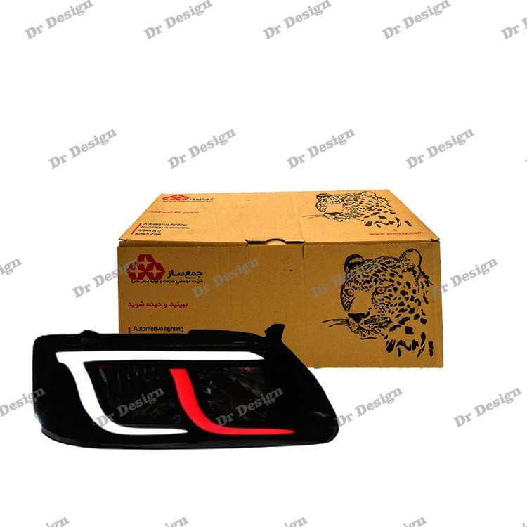 چراغ جلو اسپرت پراید جمع ساز طرح آبشاری سفید قرمز