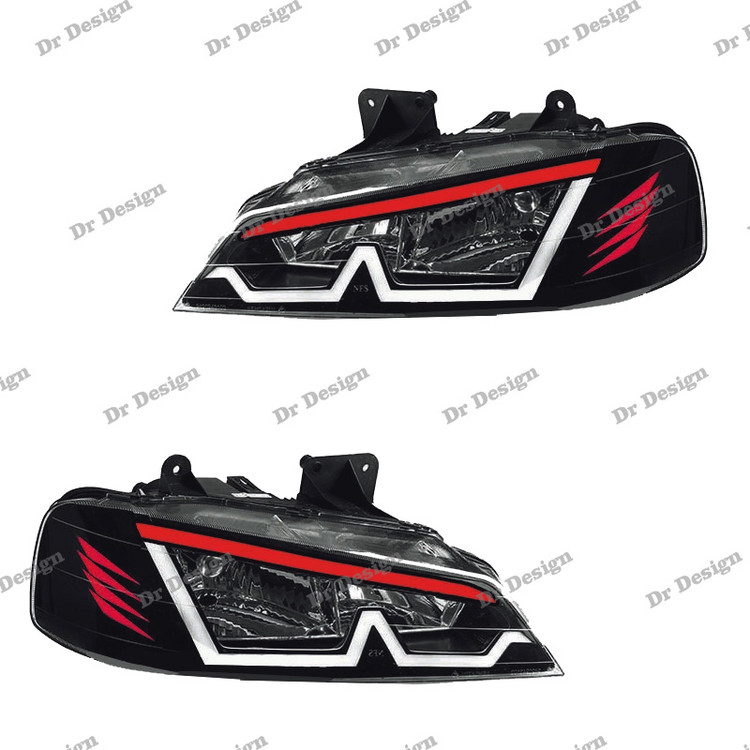 چراغ جلو اسپرت پارس طرح ام سفید قرمز