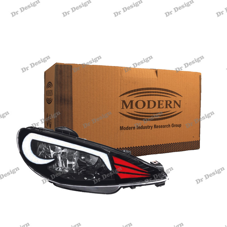 چراغ جلو اسپرت 206 مدرن طرح GT سفید