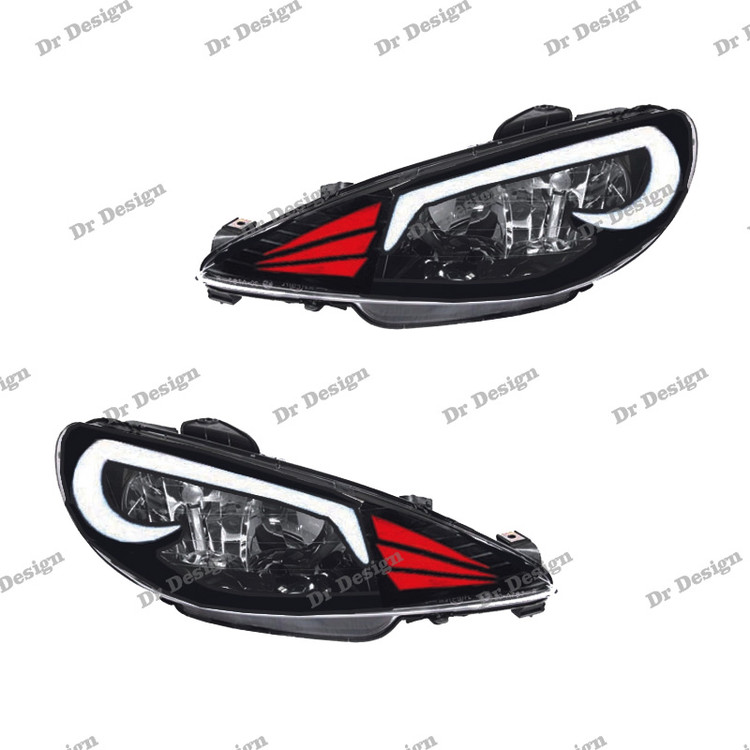 چراغ جلو اسپرت 206 طرح GT سفید