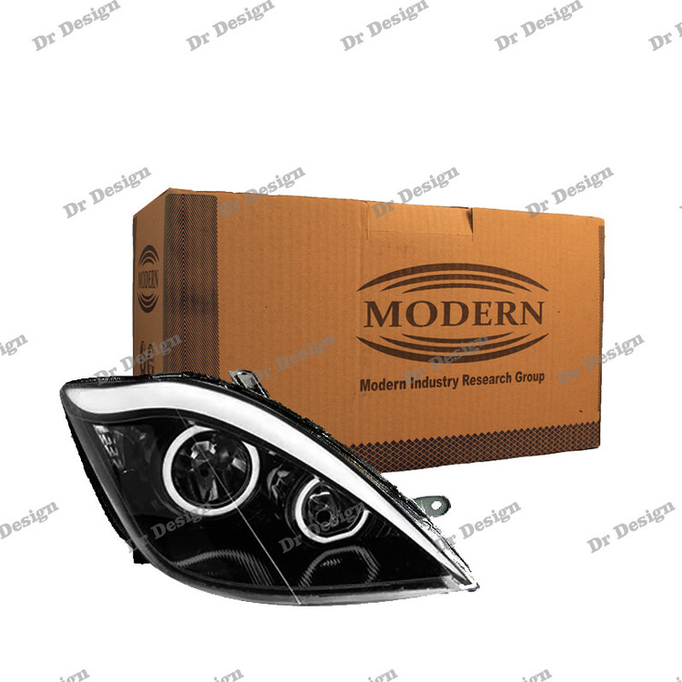 چراغ جلو اسپرت تیبا 1 و 2 مدرن طرح انگری سفید داخل مشکی