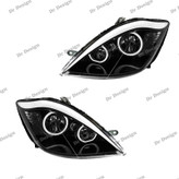 چراغ جلو اسپرت تیبا 1 و 2 طرح انگری سفید داخل مشکی