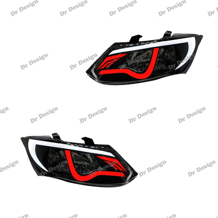 چراغ جلو اسپرت ساینا و کوییک طرح رم سفید قرمز