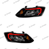 چراغ جلو اسپرت ساینا و کوییک طرح آئودی قرمز