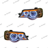 چراغ جلو اسپرت پراید 111 و 132 طرح انگری سفید انبه ای