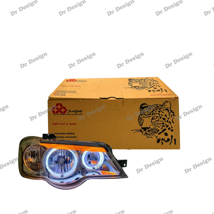 چراغ جلو اسپرت پراید 111 و 132 جمع ساز طرح انگری سفید انبه ای