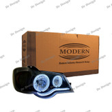 چراغ جلو اسپرت پراید 111 و 132 مدرن حلقه سه بعدی سفید داخل مشکی