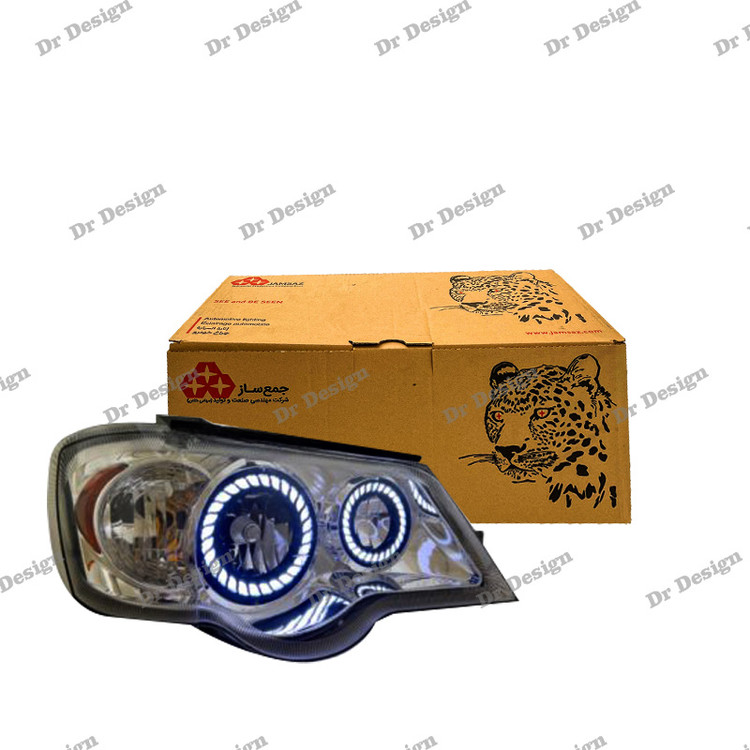 چراغ جلو اسپرت پراید 111 و 132 جمع ساز طرح حلقه توربینی سفید