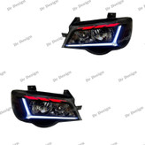 چراغ جلو اسپرت پراید 111 و 132 طرح آئودی سفید قرمز