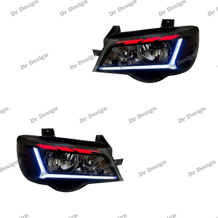 چراغ جلو اسپرت پراید 111 و 132 طرح آئودی سفید قرمز