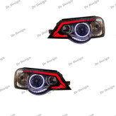 چراغ جلو اسپرت پراید 111 و 132 طرح انگری سفید قرمز