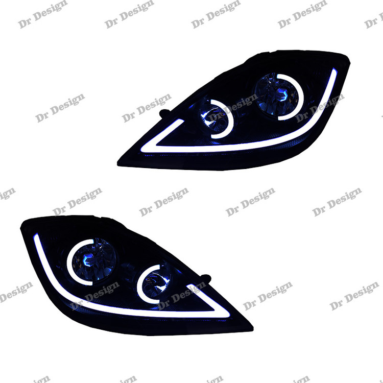 چراغ جلو اسپرت تیبا 1 و 2 طرح جگوار سفید داخل مشکی