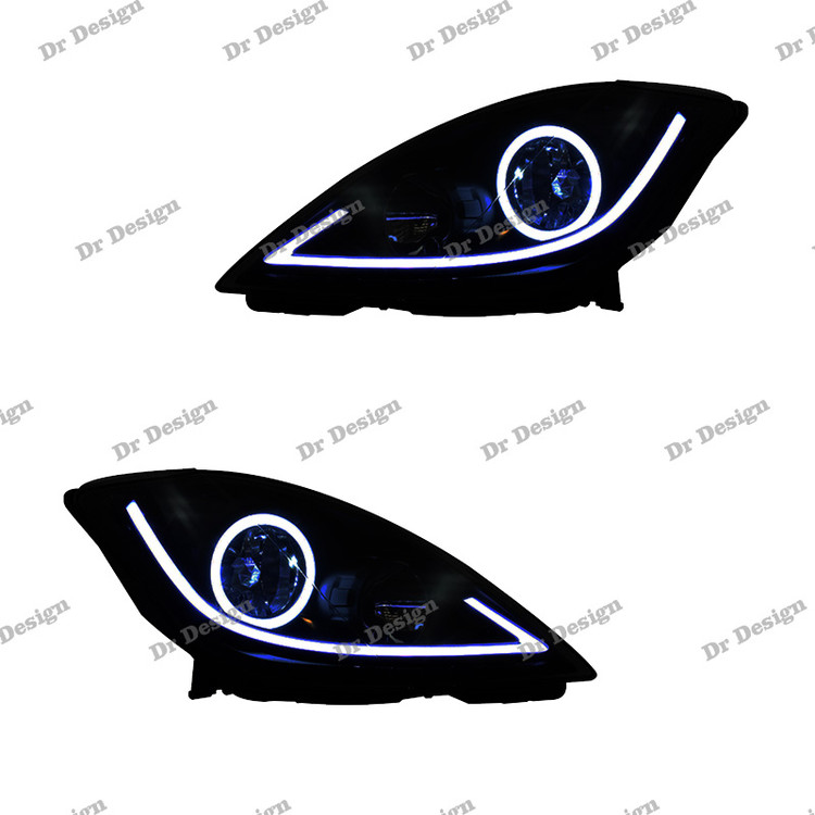 چراغ جلو اسپرت تیبا 1 و 2 طرح XF سفید داخل مشکی