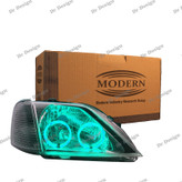 چراغ جلو اسپرت ال 90 مدرن طرح جفت حلقه سه بعدی آبی یخی