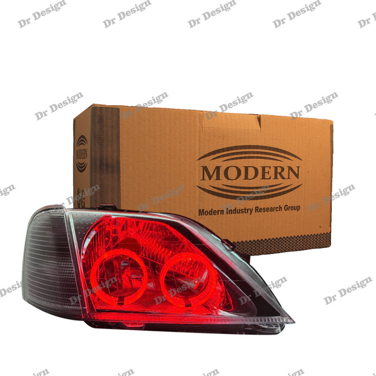 چراغ جلو اسپرت ال 90 مدرن طرح جفت حلقه سه بعدی قرمز