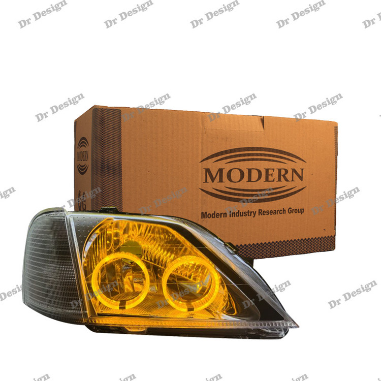 چراغ جلو اسپرت ال 90 مدرن طرح جفت حلقه سه بعدی انبه ای