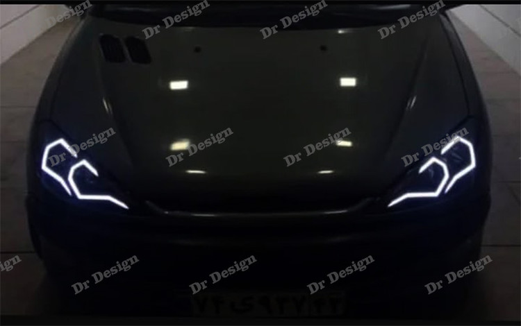 چراغ جلو اسپرت 206 طرح اسپایدر سغید