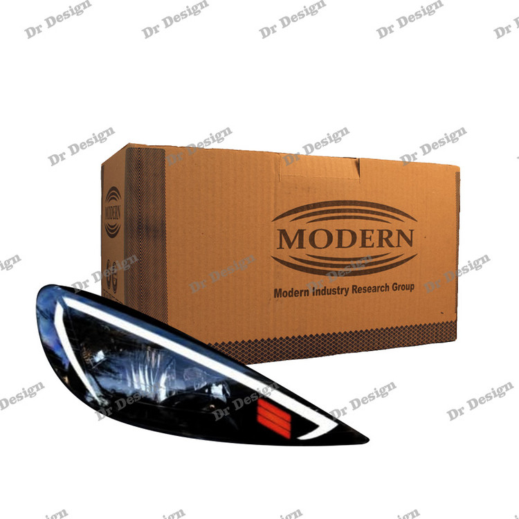 چراغ جلو اسپرت 206 مدرن طرح کواترو سفید داخل مشکی