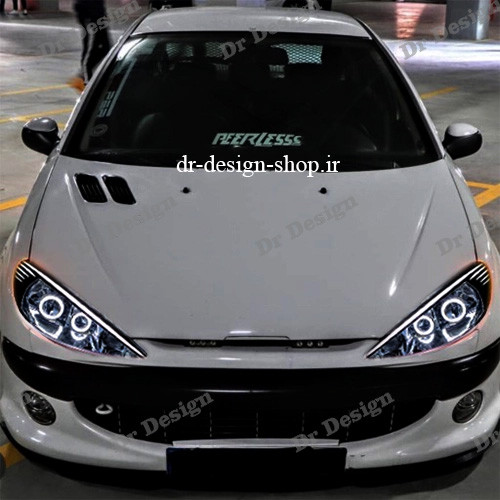 چراغ جلو اسپرت 206 طرح باکستر سفید