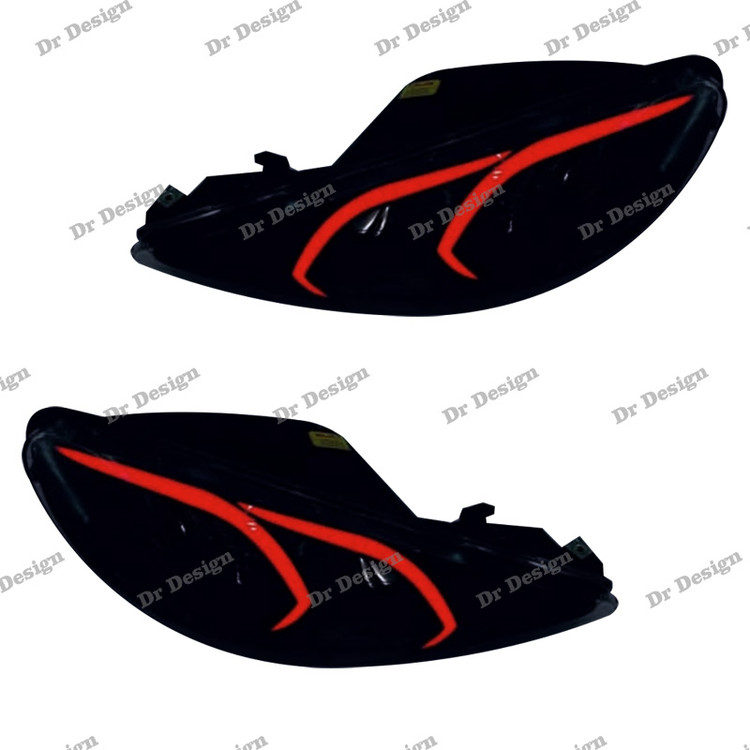 چراغ جلو اسپرت 206 طرح بنز قرمز