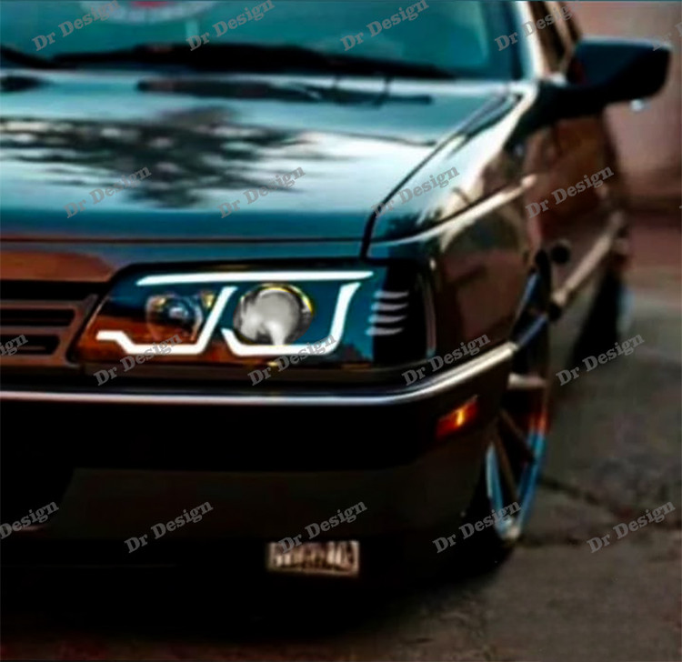 چراغ جلو اسپرت پژو 405 طرح بی ام و سفید