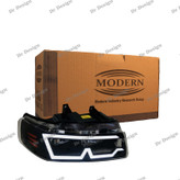 چراغ جلو اسپرت سمند مدرن طرح ام سفید داخل مشکی