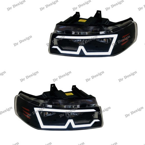 چراغ جلو اسپرت سمند طرح ام سفید داخل مشکی