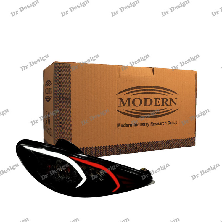 چراغ جلو اسپرت 206 مدرن طرح بنز سفید قرمز